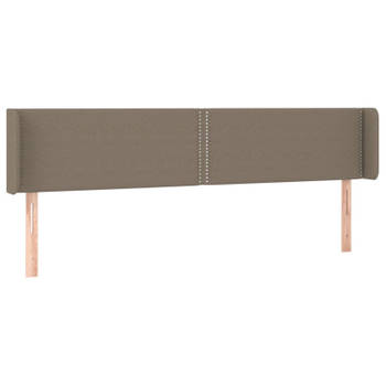 vidaXL Hoofdbord met randen 163x16x78/88 cm stof taupe