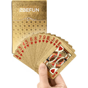 2BEFUN Luxe Waterdichte kaarten - Goud - Kaartspel - Speelkaarten - Spelletjes voor volwassenen - Pokerkaarten