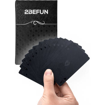 2BEFUN Luxe Waterdichte kaarten - Zwart - Kaartspel - Speelkaarten - Spelletjes voor volwassenen - Pokerkaarten
