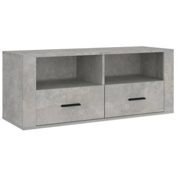 vidaXL Tv-meubel 100x35x40 cm bewerkt hout betongrijs