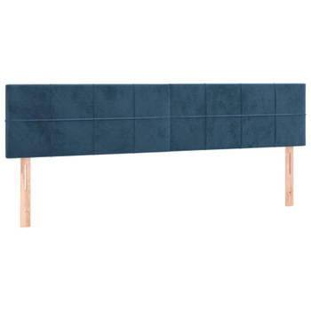 vidaXL Hoofdborden 2 st 80x5x78/88 cm fluweel donkerblauw