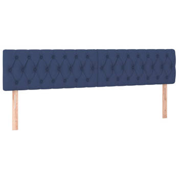 vidaXL Hoofdborden 2 st 90x7x78/88 cm stof blauw