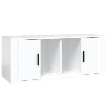 vidaXL Tv-meubel 100x35x40 cm bewerkt hout hoogglans wit