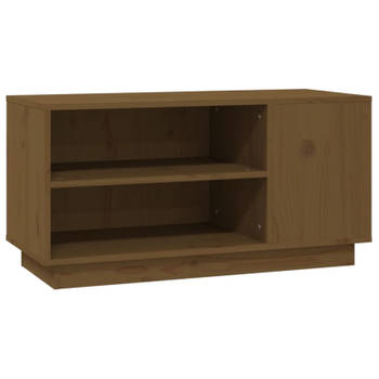 vidaXL Tv-meubel 80x35x40,5 cm massief grenenhout honingbruin