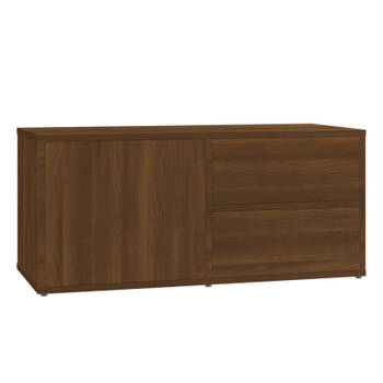 vidaXL Tv-meubel 80x34x36 cm bewerkt hout bruin eikenkleur