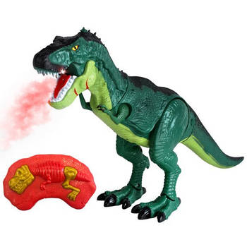Afstand bestuurbare vuur spuwende dinosaurus met licht en geluidseffecten
