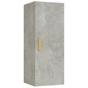 vidaXL Wandkast 34,5x34x90 cm bewerkt hout betongrijs