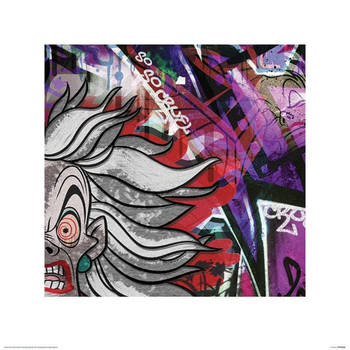 Kunstdruk Cruella Deville Graffiti 40x40cm