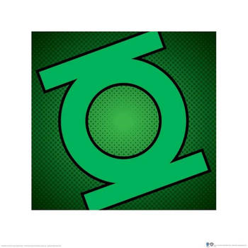 Kunstdruk DC Comics Green Lantern Symbol 40x40cm