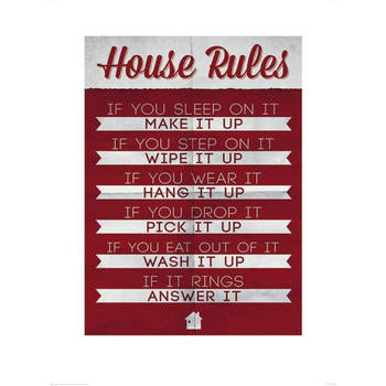Kunstdruk House Rules 60x80cm