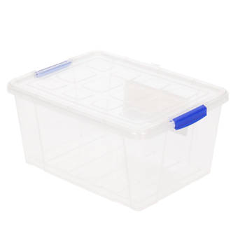 1x Opbergbakjes/organizers met deksel 4 liter 25 cm transparant - Opbergbox