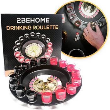 2BEHOME Luxe Drankspel Roulette Incl. 16 shotglaasjes - Drank spelletjes - Spelletjes voor volwassenen - Drinking Game