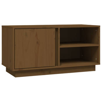 vidaXL Tv-meubel 80x35x40,5 cm massief grenenhout honingbruin