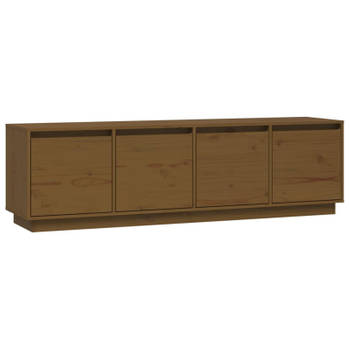 vidaXL Tv-meubel 156x37x45 cm massief grenenhout honingbruin