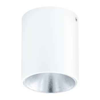 EGLO Polasso - Plafondlamp - 1 Lichts - LED - Ø100mm. - Wit, Zilver