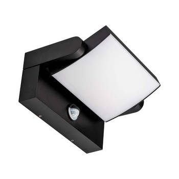 V-TAC VT-11020S-B Draaibare LED wandlamp met Sensor - IP65 - Zwart - 17W - 2520 Lumen - 3000K