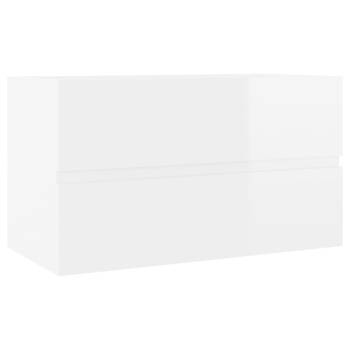 vidaXL Wastafelkast 80x38,5x45 cm bewerkt hout hoogglans wit