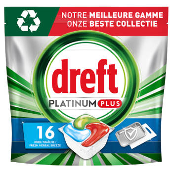 Dreft Platinum Plus All In One Vaatwastabletten, Fresh Herbal Breeze