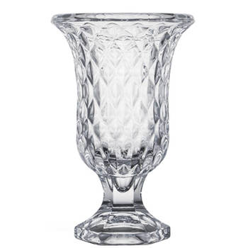 Bloemenvaas - Tulp model - Diamonds transparant glas - 12 x 20 cm - Vazen