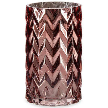 Bloemenvaas - luxe decoratie glas - roze - 11 x 20 cm - Vazen