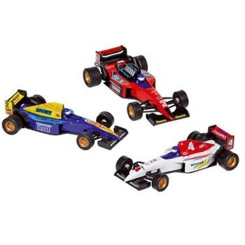 Raceauto speelgoed set van 3x stuks Formule 1 wagens 10 cm - Speelgoed auto's