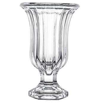 Bloemenvaas - Tulp model - Lines transparant glas - 12 x 20 cm - Vazen
