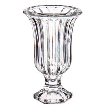 Bloemenvaas - Tulp model - Lines transparant glas - 15 x 24 cm - Vazen