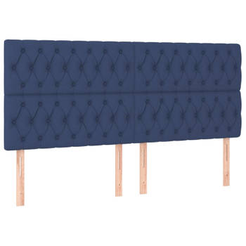 vidaXL Hoofdborden 4 st 90x7x78/88 cm stof blauw