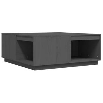 vidaXL Salontafel 100x101x40,5 cm massief grenenhout grijs