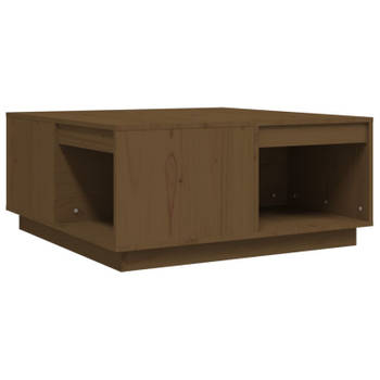 vidaXL Salontafel 80x81x36,5 cm massief grenenhout honingbruin