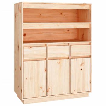 vidaXL Hoge kast 89x40x116,5 cm massief grenenhout