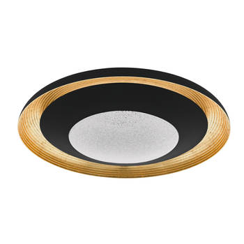 EGLO Canicosa 2 Plafond- en Wandlamp - Ø 76,5cm - Zwart/Goud - Dimbaar