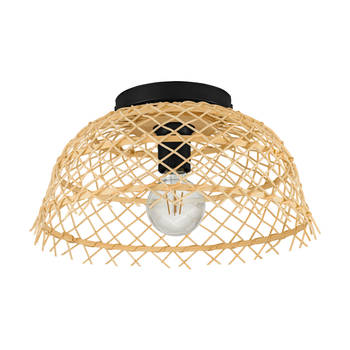 EGLO Ausnby Plafondlamp - E27 - Ø 37 cm - Zwart/Hout