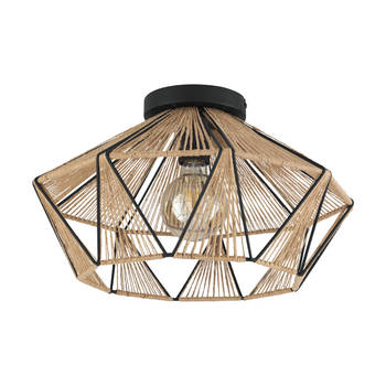 EGLO Adwickle Plafondlamp - E27 - Ø 44,5 cm - Zwart/Bruin