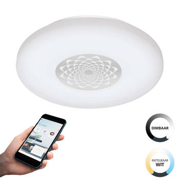 EGLO connect.z Capasso-Z Smart Plafondlamp - Ø 34 cm - Wit/Grijs - Instelbaar wit licht - Dimbaar - Zigbee