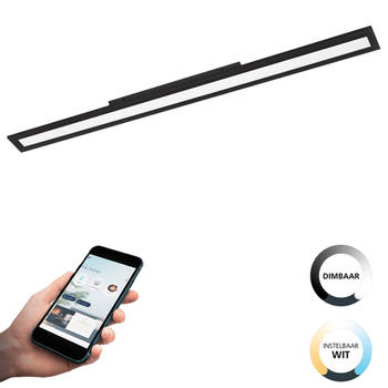 EGLO connect.z Salobrena-Z Smart Plafondlamp - 120cm - Zwart - Dimbaar