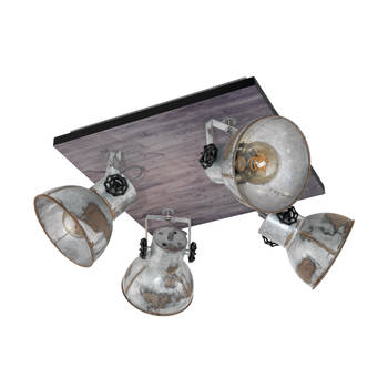 EGLO Barnstaple - wandlamp  - E27 - bruin-patina/zwart/oud-zink-look