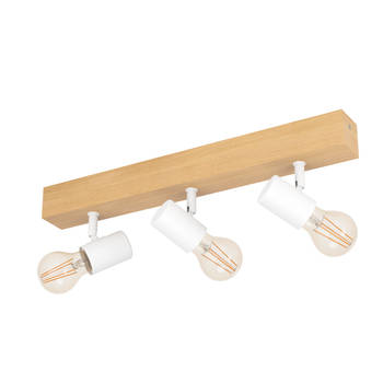 EGLO Townshend 3 - Plafondlamp - 3-lichts - E27 - eikenhout/wit