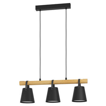 EGLO Boyle Hanglamp - E27 - 78 cm - Zwart/Bruin/Wit