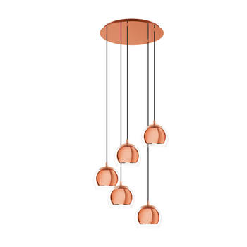 EGLO Rocamar 1 Hanglamp - E27 - Ø 58,5 cm - glas - Koper