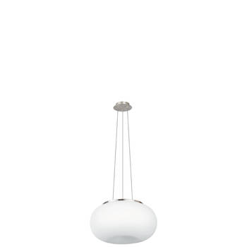 EGLO Optica - Hanglamp - 2 Lichts - Ø445mm. - Nikkel-Mat - Wit