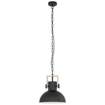 EGLO Lubenham Hanglamp - 1 lichts - Ø30cm. - E27 - Zwart/hout