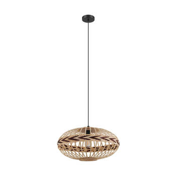 EGLO Dondarrion Hanglamp - E27 - Staal;Hout - Zwart;Bruin