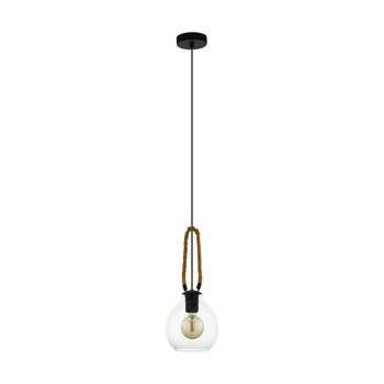 EGLO Roding Hanglamp - E27 - Ø 18 cm - Zwart/Bruin