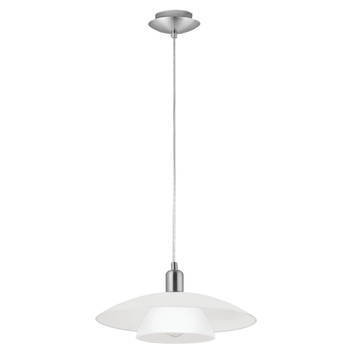 EGLO Brenda - Hanglamp - 1 Lichts - Nikkel-Mat - Wit