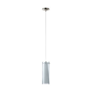 EGLO Pinto Nero - Hanglamp - 1 Lichts - Nikkel-Mat - Zwart-Transparent, Wit