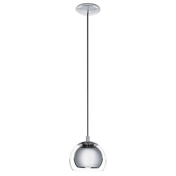 EGLO Rocamar hanglamp - E27 - Ø19 cm - glas - Grijs/Zilver