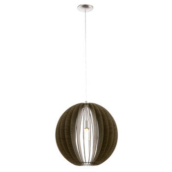 EGLO Cossano - Hanglamp - 1 Lichts - Ø50cm - Nikkel-Mat - Donkerbruin