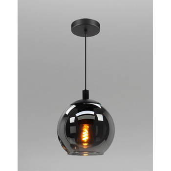 EGLO Ariscani Hanglamp - E27 - Ø 20 cm - rookglas - Zwart