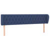 vidaXL Hoofdbord met randen 203x23x78/88 cm stof blauw